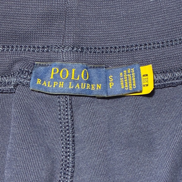 Polo Ralph Lauren Joggers Small Spell Out Logo Blue Red White Stripe Sweatpants - Picture 11 of 15